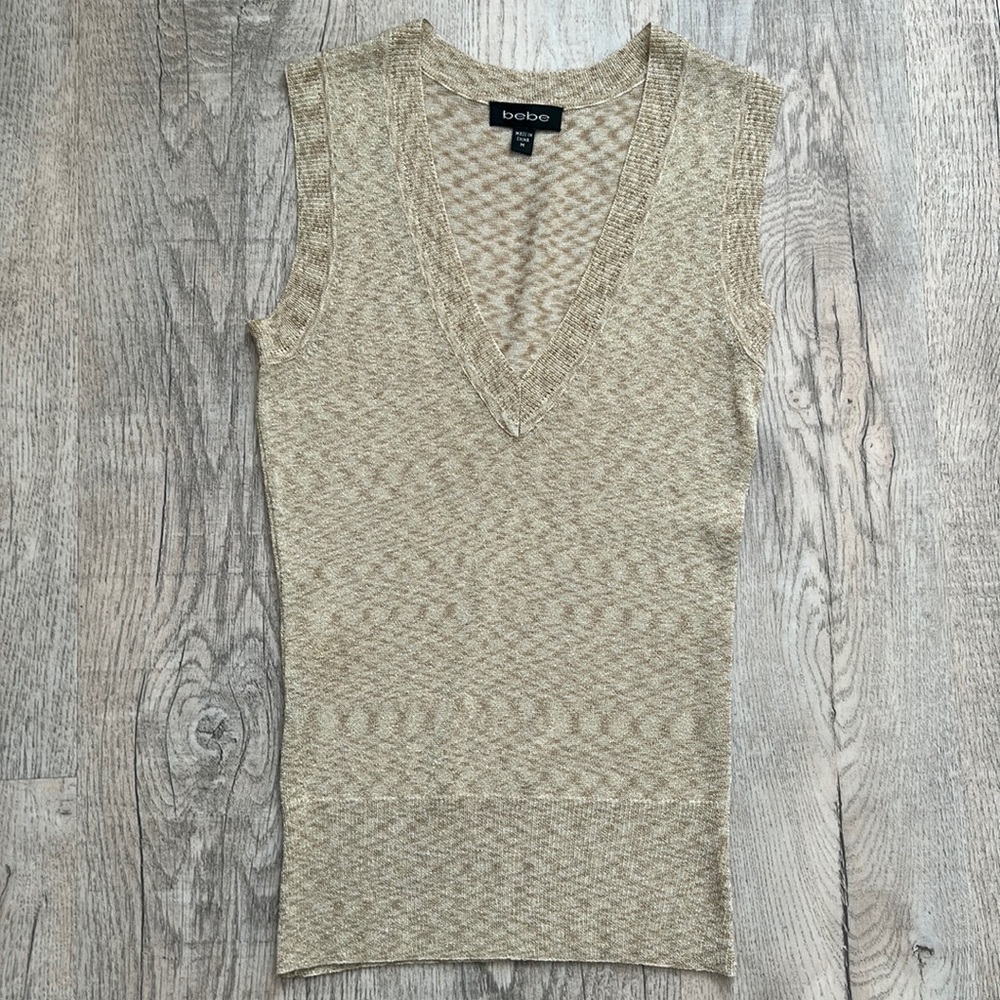 Cream/gold Bebe top